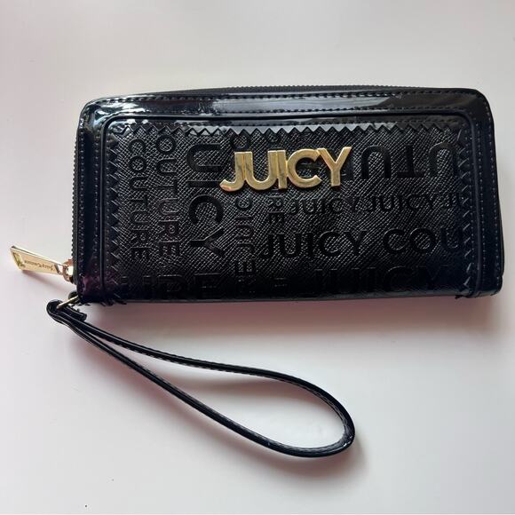 Juicy Couture Handbags - Juicy Couture Embossed Logo Wristlet Wallet Black